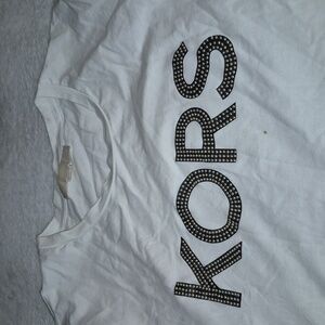 MICHAEL Michael Kors White Shirt with Black Lettering